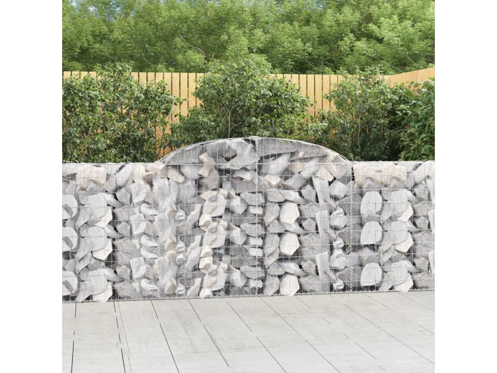 Cestas de gaviones arqueadas 8 piezas 300x30x100/120 cm hierro galvanizado