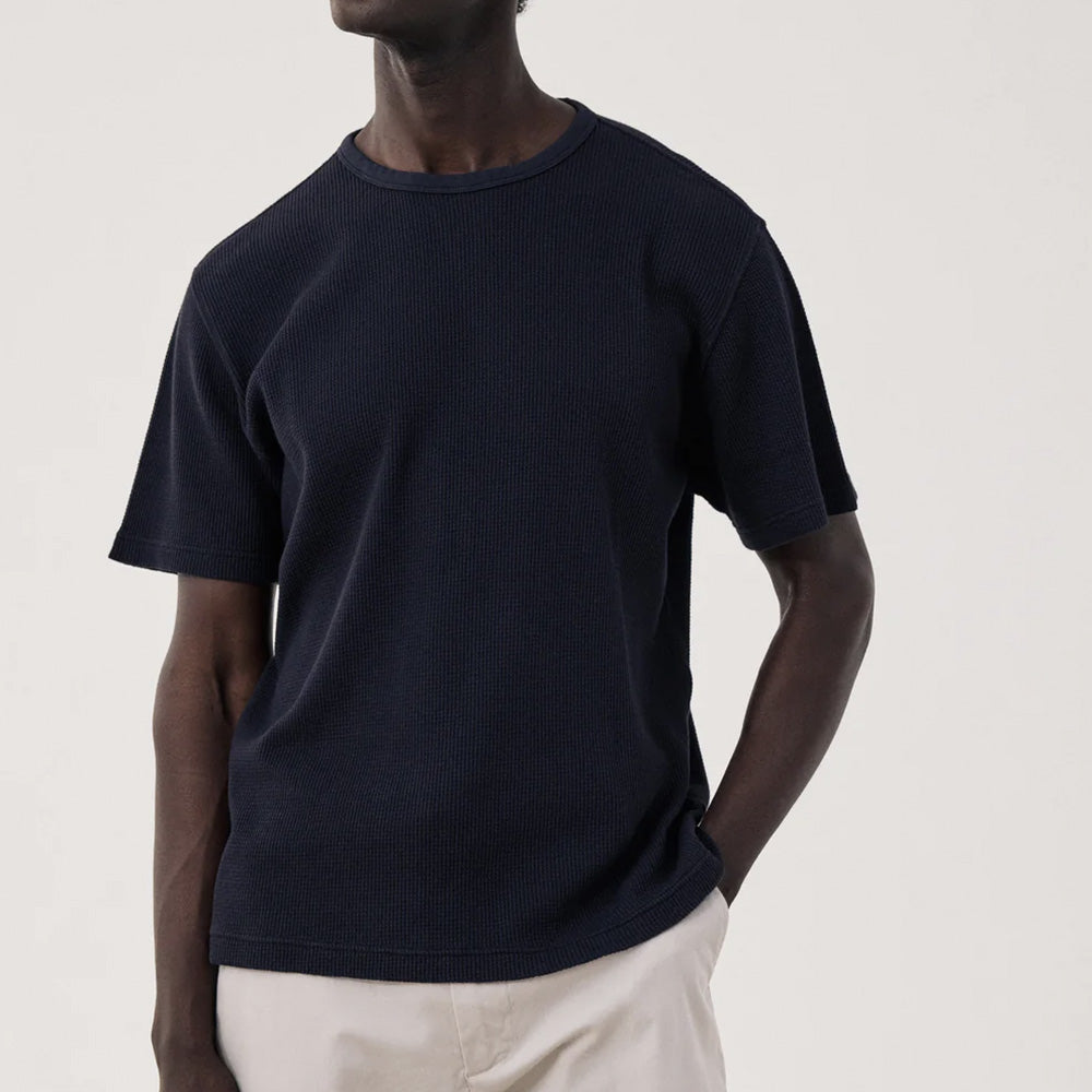 Hartford - T-shirt waffle - Dark Navy