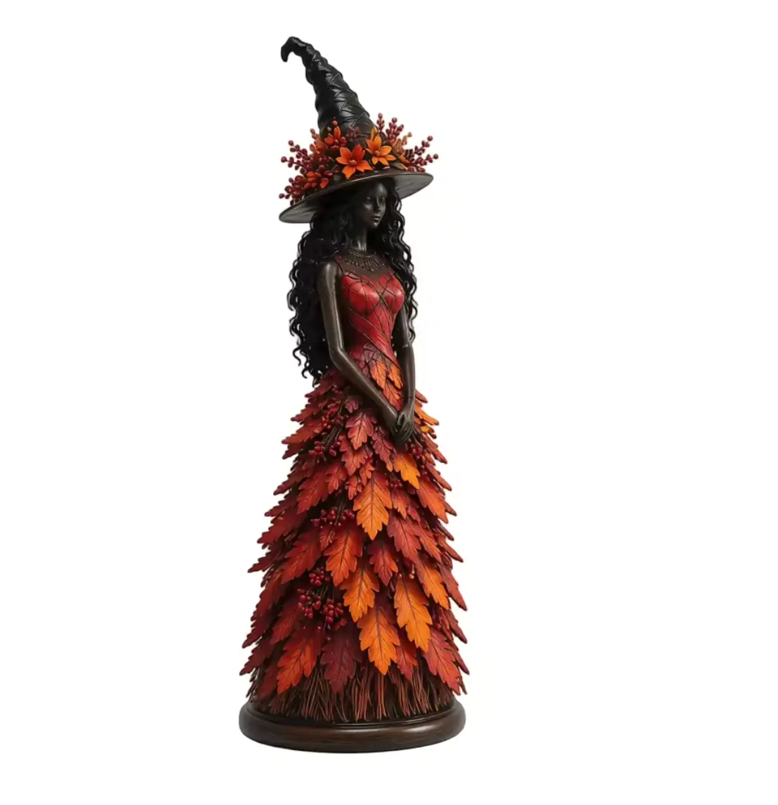 LeafWitch™ Autumn Figurine - Handcrafted Leaf & Berry Witch Statue - Image 8 LeafWitch™ Autumn Figurine - Handcrafted Leaf & Berry Witch Statue - Image 8