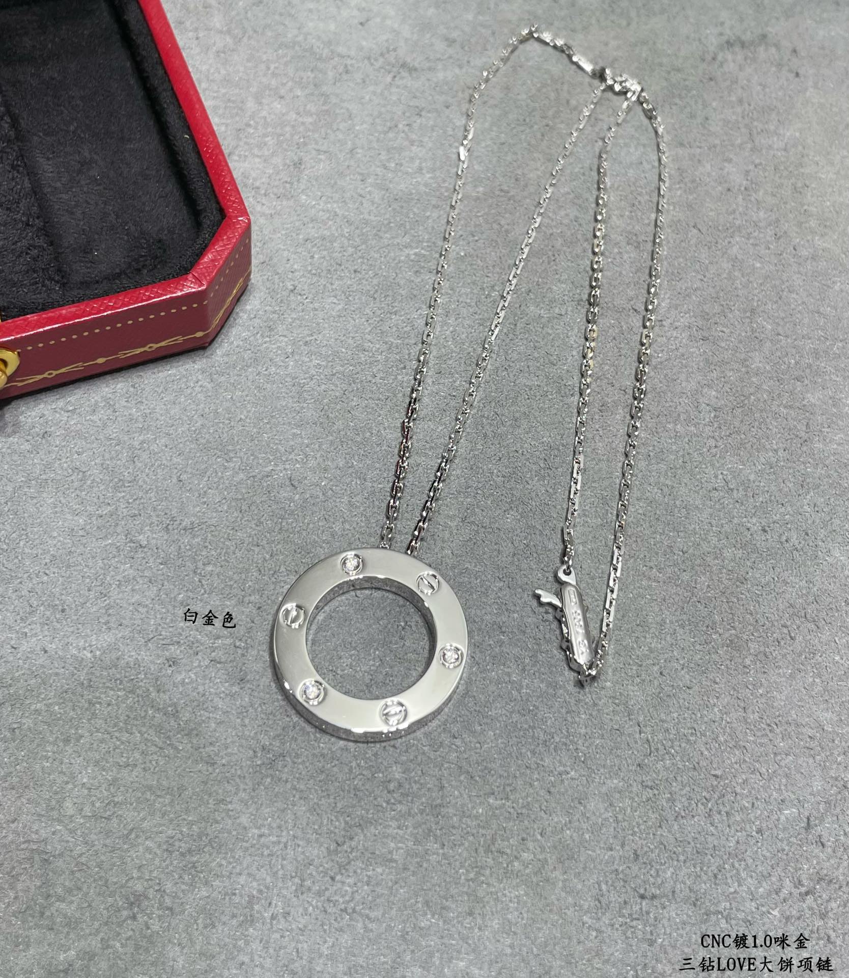 Cartier 3 Diamonds Paved Trinity Pendant Necklace - Original Replica Club
