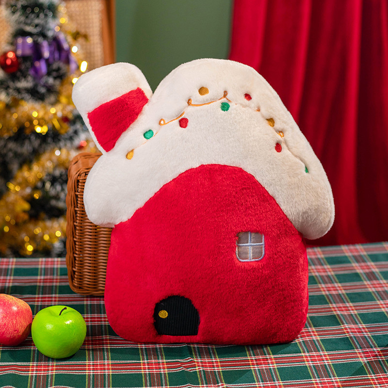 Christmas Shaped Plush Stuffed Pillow Snowman Tree Candy Cane Decorative Throw Cushion Kids Holiday Xmas Gift
