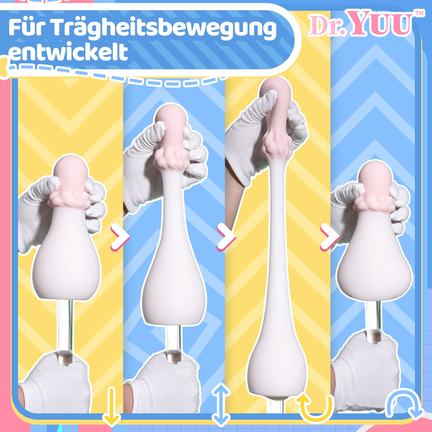 Elastischer Masturbator bei der Trägheitsbewegung