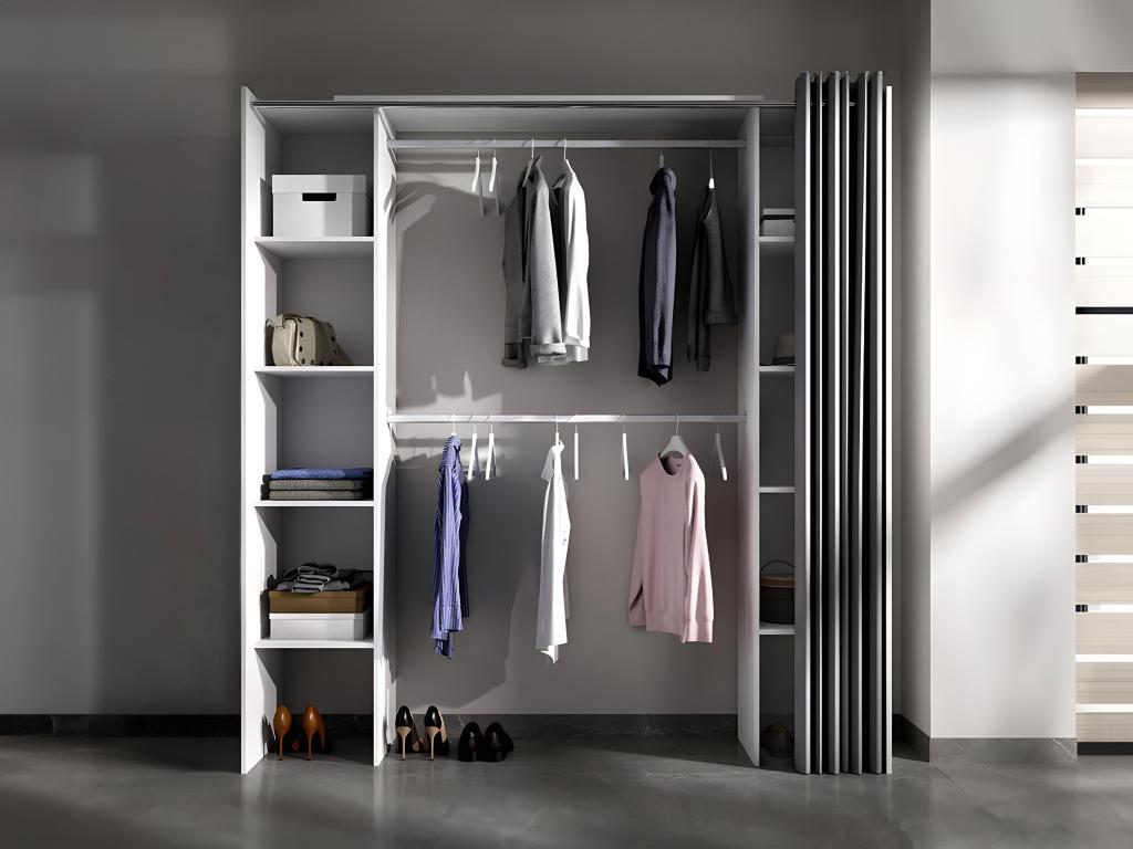Armario ropero extensible 2 estanterías color blanco