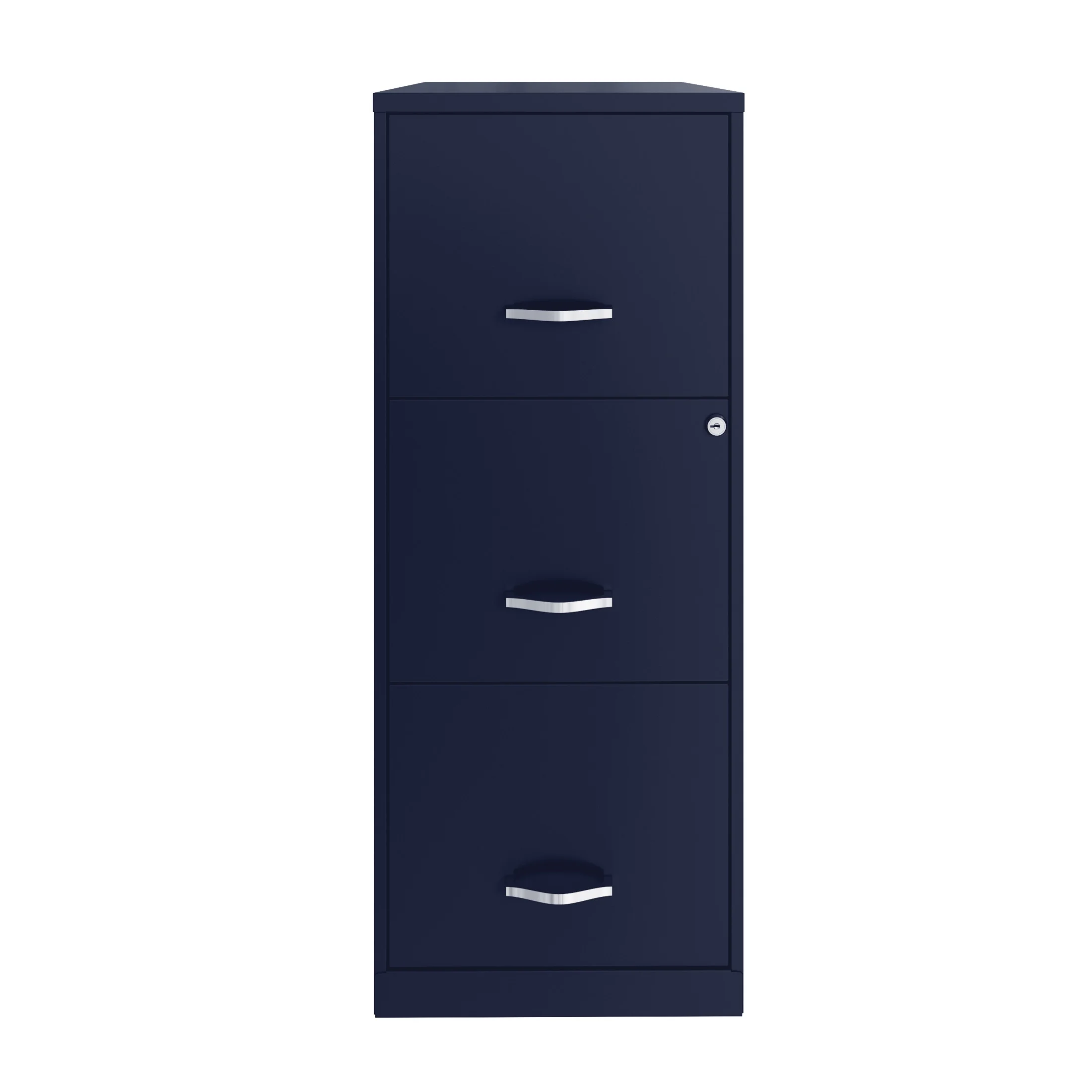 Space Solutions 18" Deep 3 Drawer Smart Letter Width Vertical File Cabinet, Navy