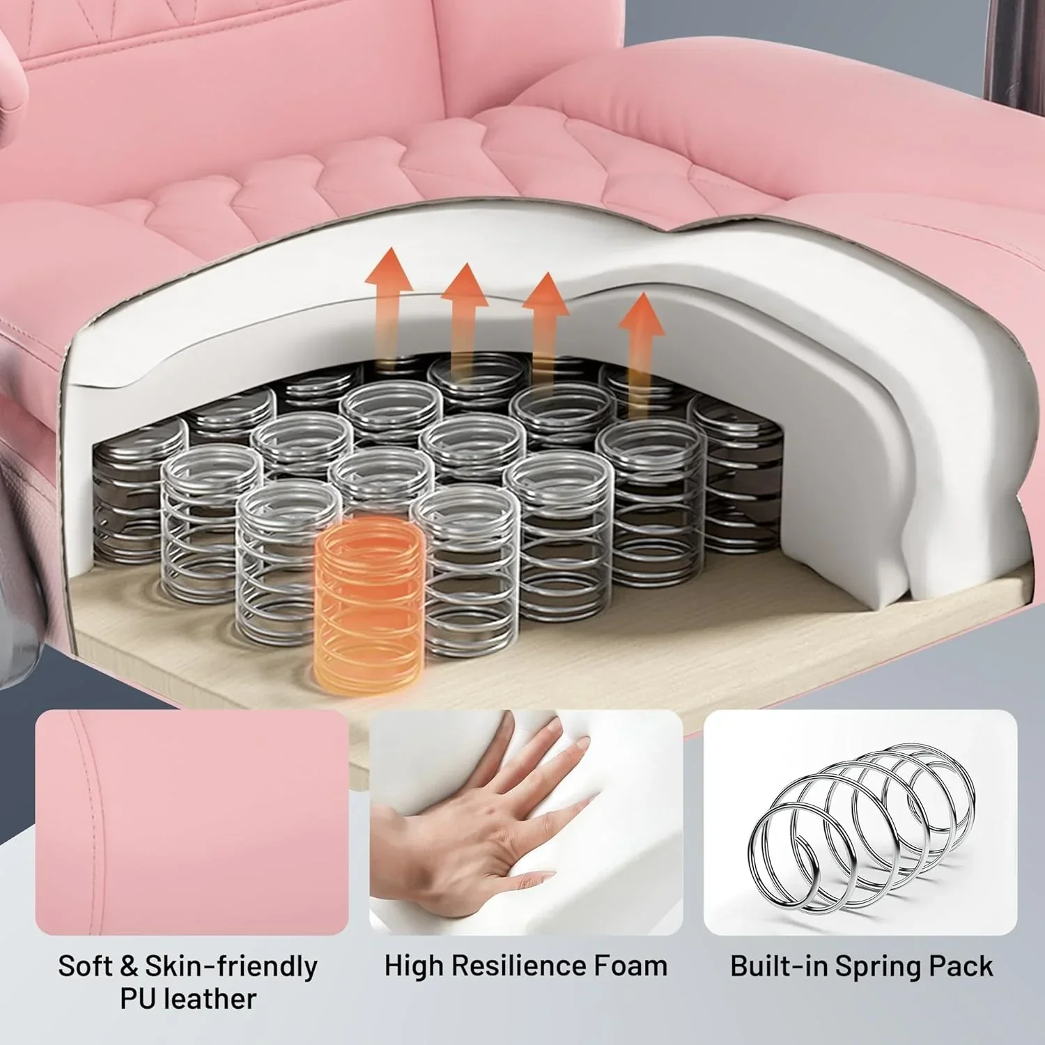 Massage Office Chair with Heating and Footrest Ergonomic Executive Reclining Office Chair