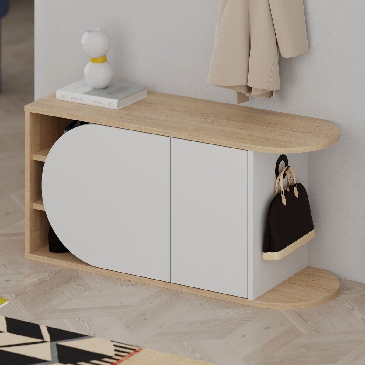 Calicosy - Schoenenkast Nova - 104 cm - Wit   Houtlook