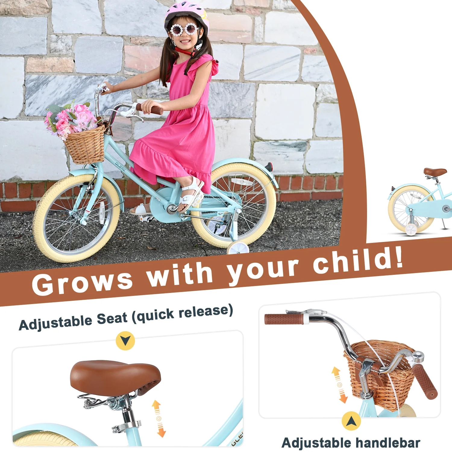 Glerc Little Molly 12 inch Kids Girls Bike for1 2-4 Years Old Child and Toddler,gifts,Pink - Image 33
