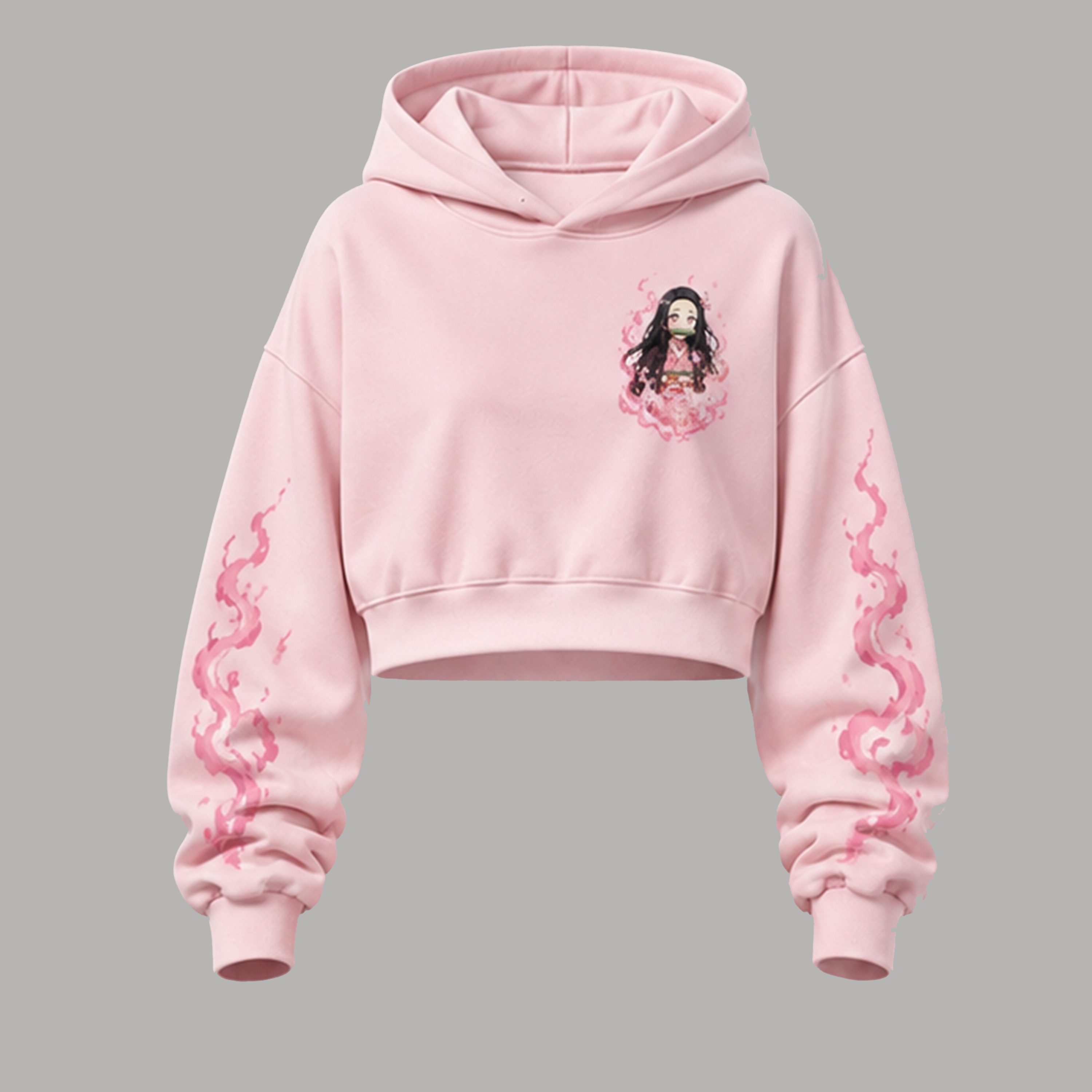 Demon Slayer Cropped Long Sleeve Hoodie & High Waist Jogger Pants Two Piece TeeThreads Sustain the Scene with Custom Apparel
