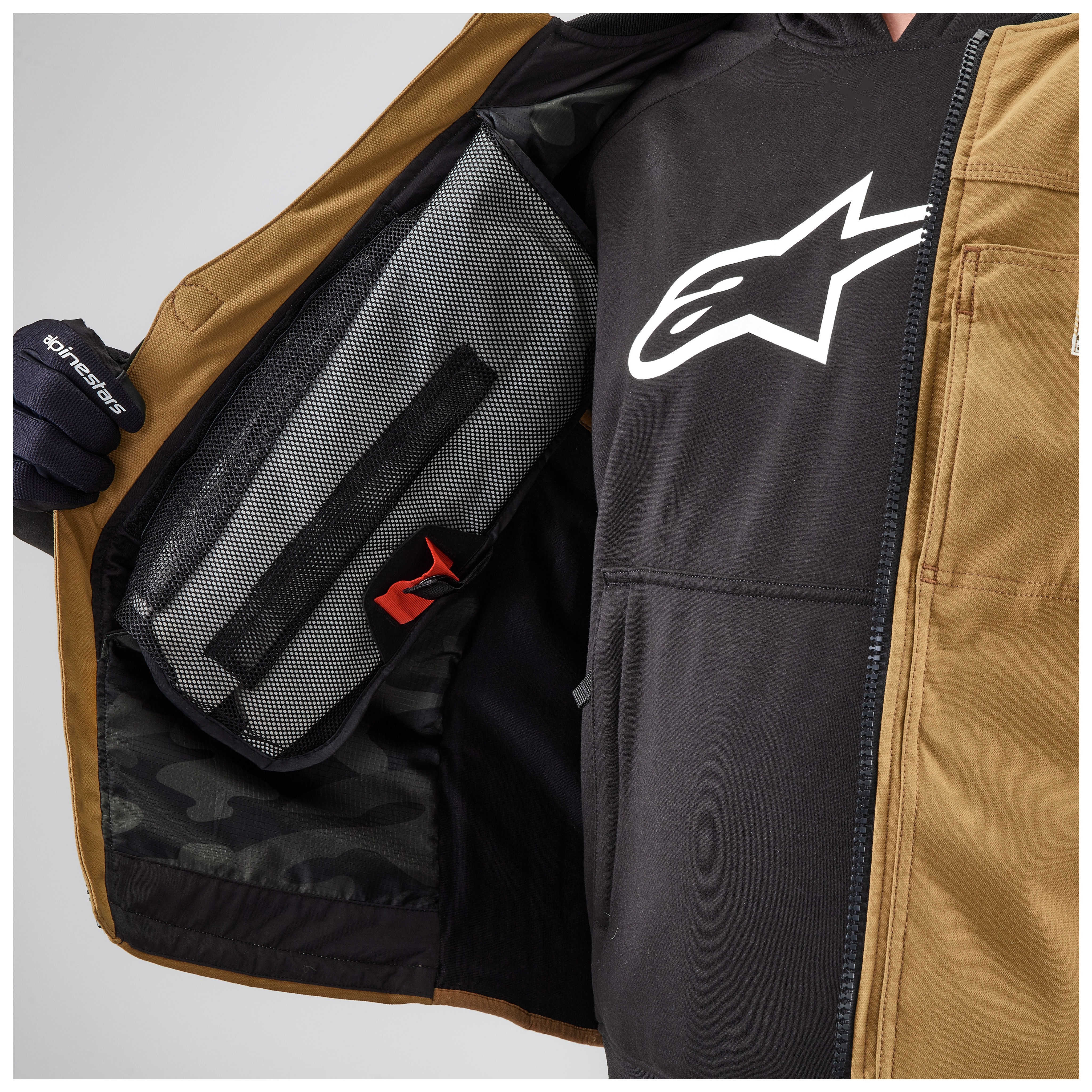 SportsBikeShop Alpinestars Tech-Air 3 Canvas Vest Airbag System Tan / XL [Open Box]
