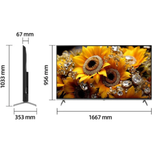 CHIQ TV 75Inch QLED UHD, Smart Google TV, 4HDMI & 2USB, 120Hz, Dolby Vision, HDR10+