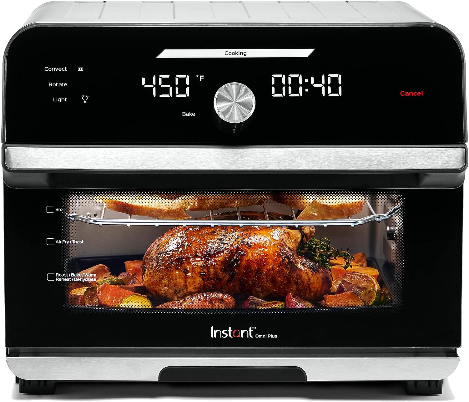 Instant Omni Plus 19 QT/18L Air Fryer Toaster Oven Combo, From the Makers of Instant Pot, 10-in-1 Functions, Fits a 12