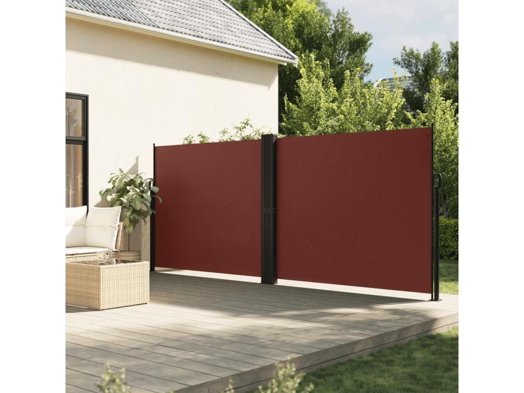 Toldo lateral retráctil marrón 180x600 cm