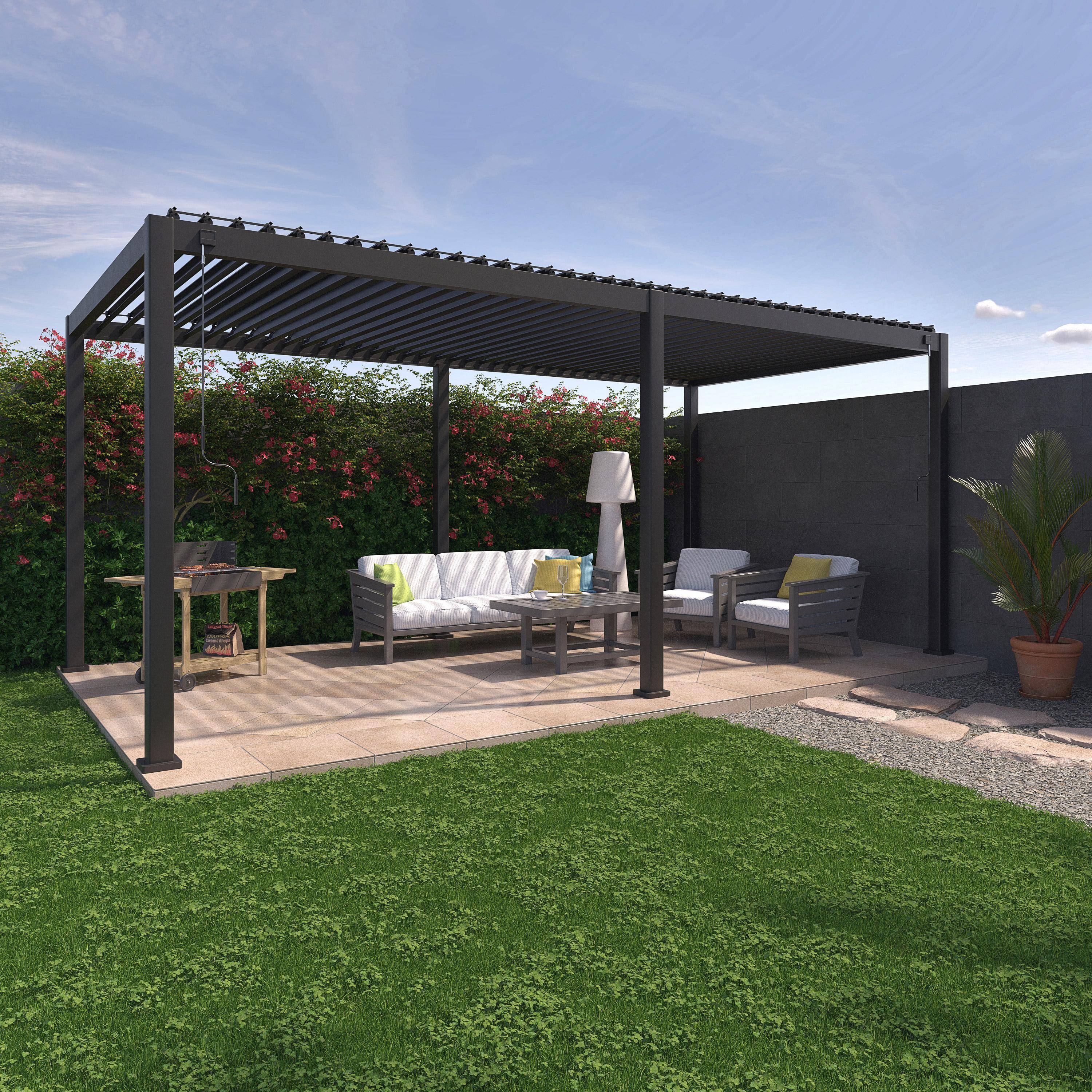 Triomphe 3x6m - Pérgola bioclimática 3x6m de aluminio con lamas orientables