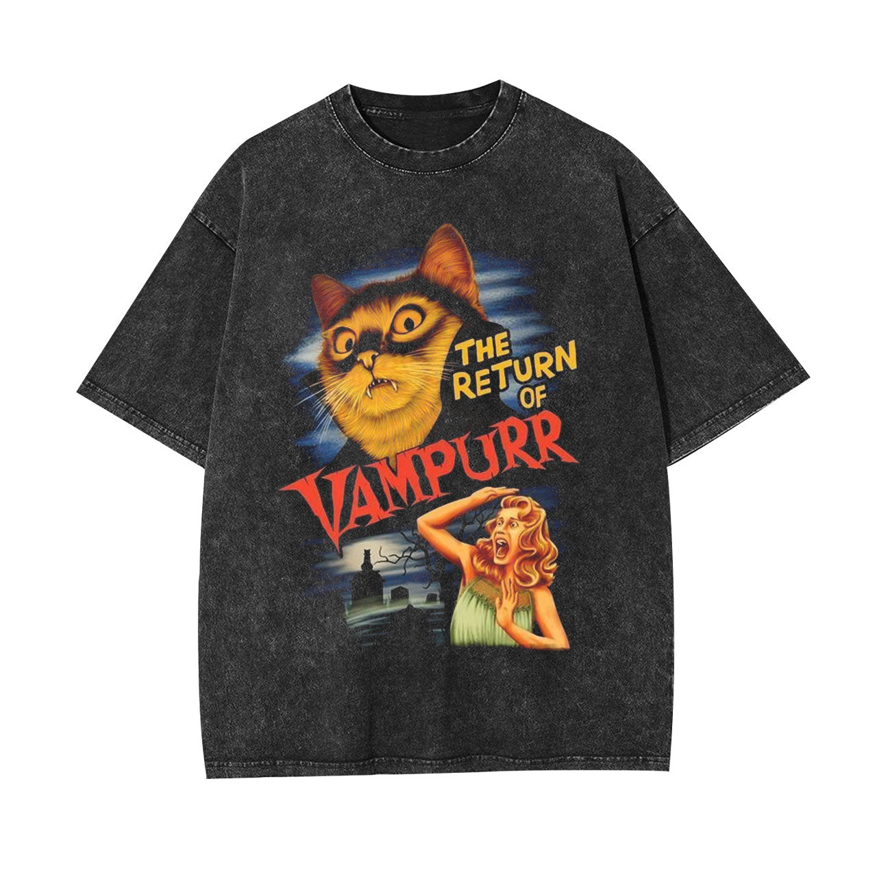 RETURN OF THE CAT VAMPIRE RETRO HORROR TEE