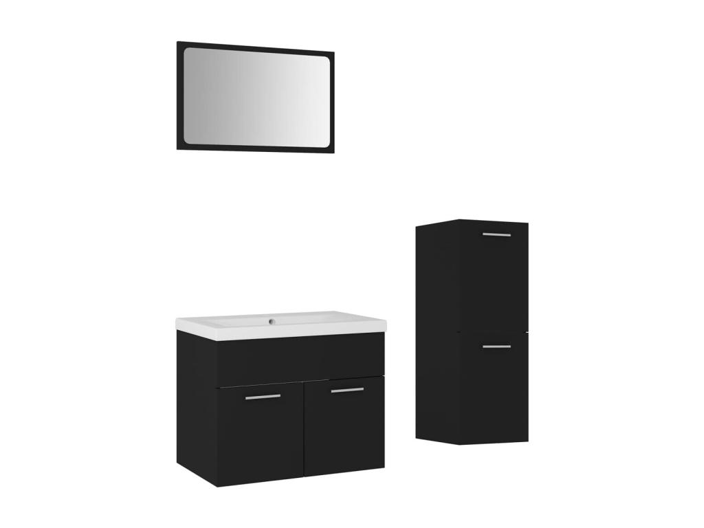 Conjunto de muebles de baño aglomerado negro