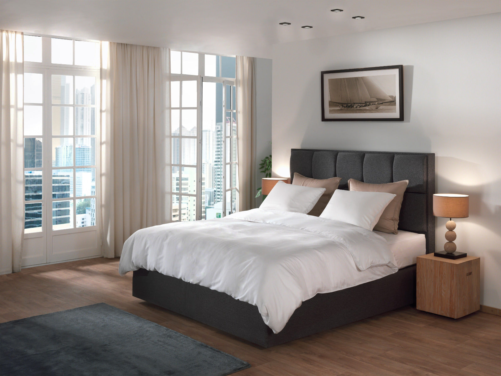 Yellow Dekbedovertrek Lyocell Suites New York - blanc de blanc