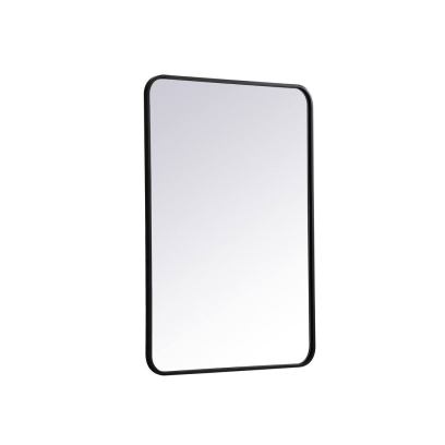 Sabine Metal Rounded Rectangle Wall Mirror Finish: Black, Size: 36'' H x 24'' W
