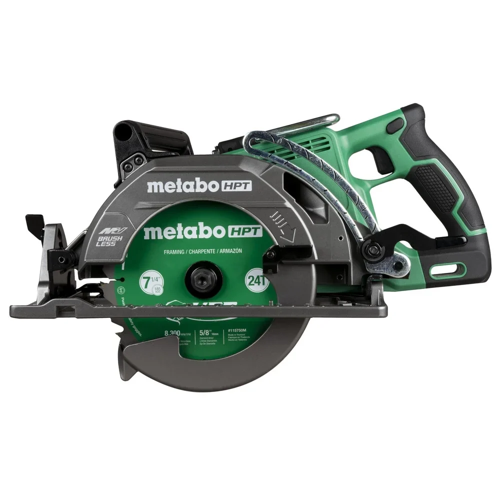 Metabo HPT 36V MultiVolt 7-1/4 Inch Rear Handle Circular Saw, Lightweight Design, Up to 500 2x4 Cuts Per Charge, 53- Adjustable Bevel Capacity