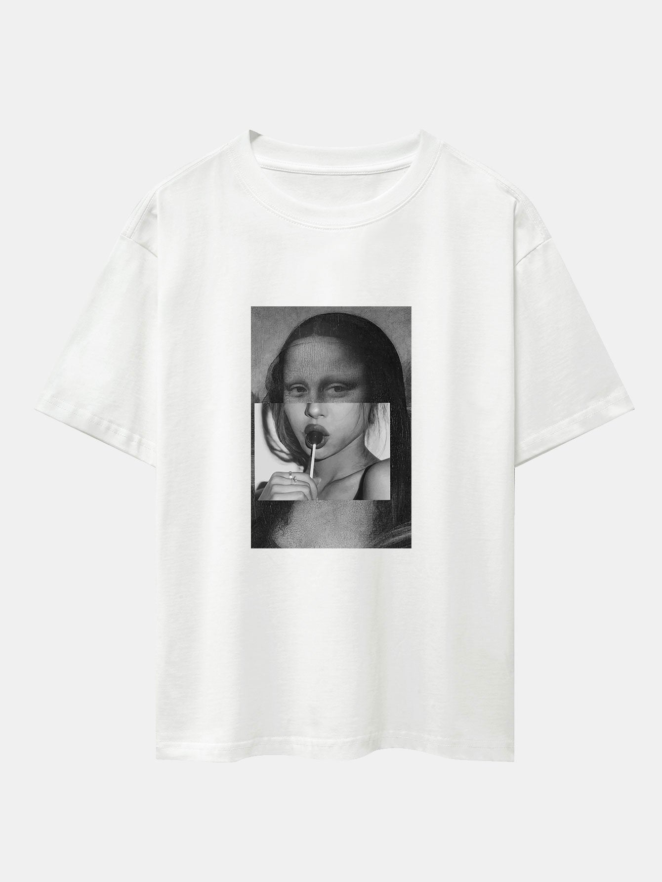 Mona Lisa & Candy Girl Print Oversize T-Shirt