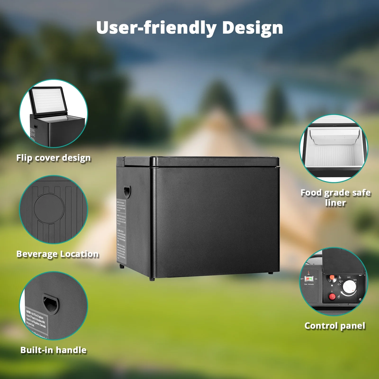 Smeta Chest Freezer LPG/12V/110-120V Refrigerator Outdoor Travel Fridge 1.6 Cu ft Indoor Car - Image 7