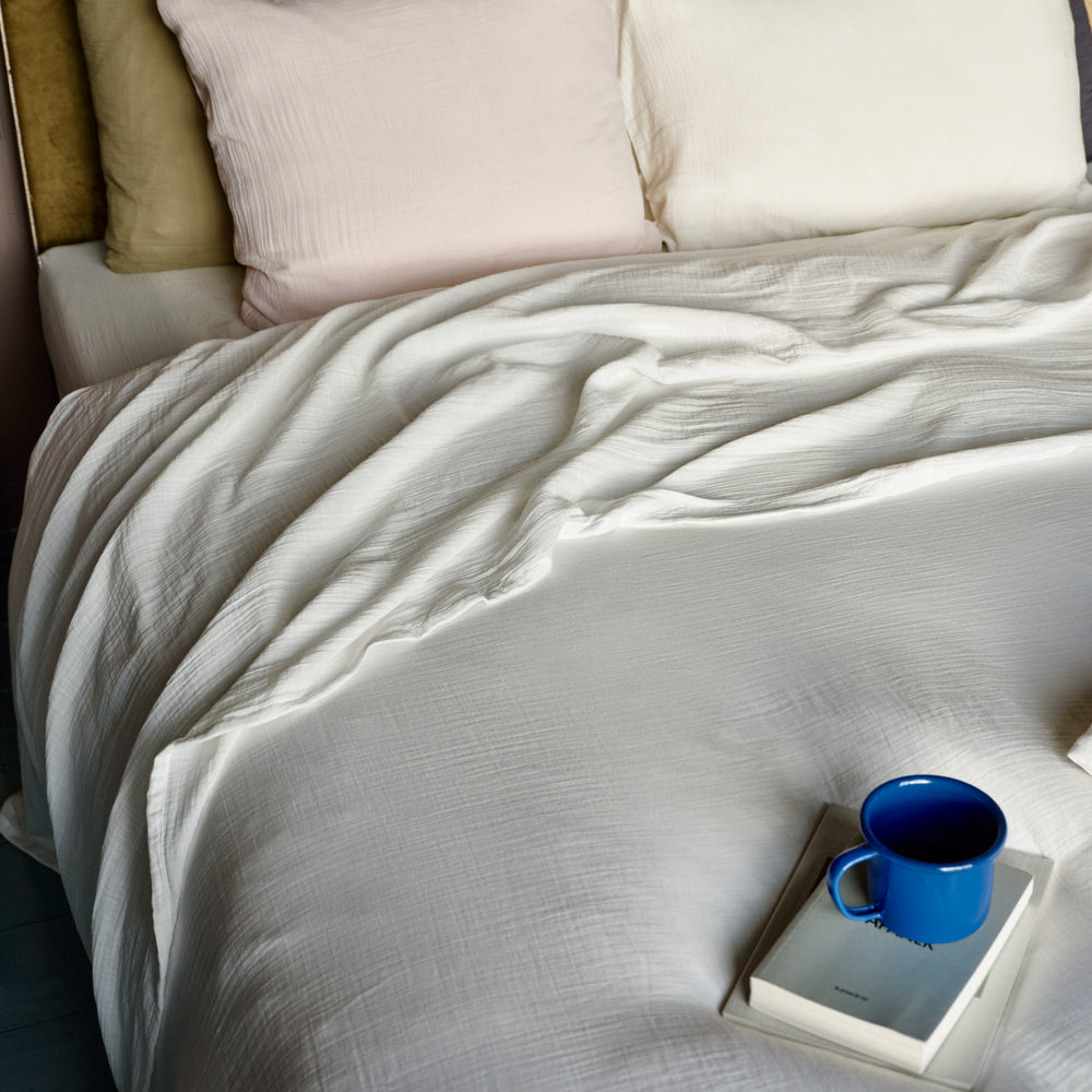 Housse de couette en gaze de coton - Blanc de Meudon