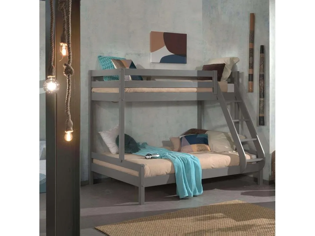 Litera 90/140x200 cm Hogarsens macizo gris Hogarsens