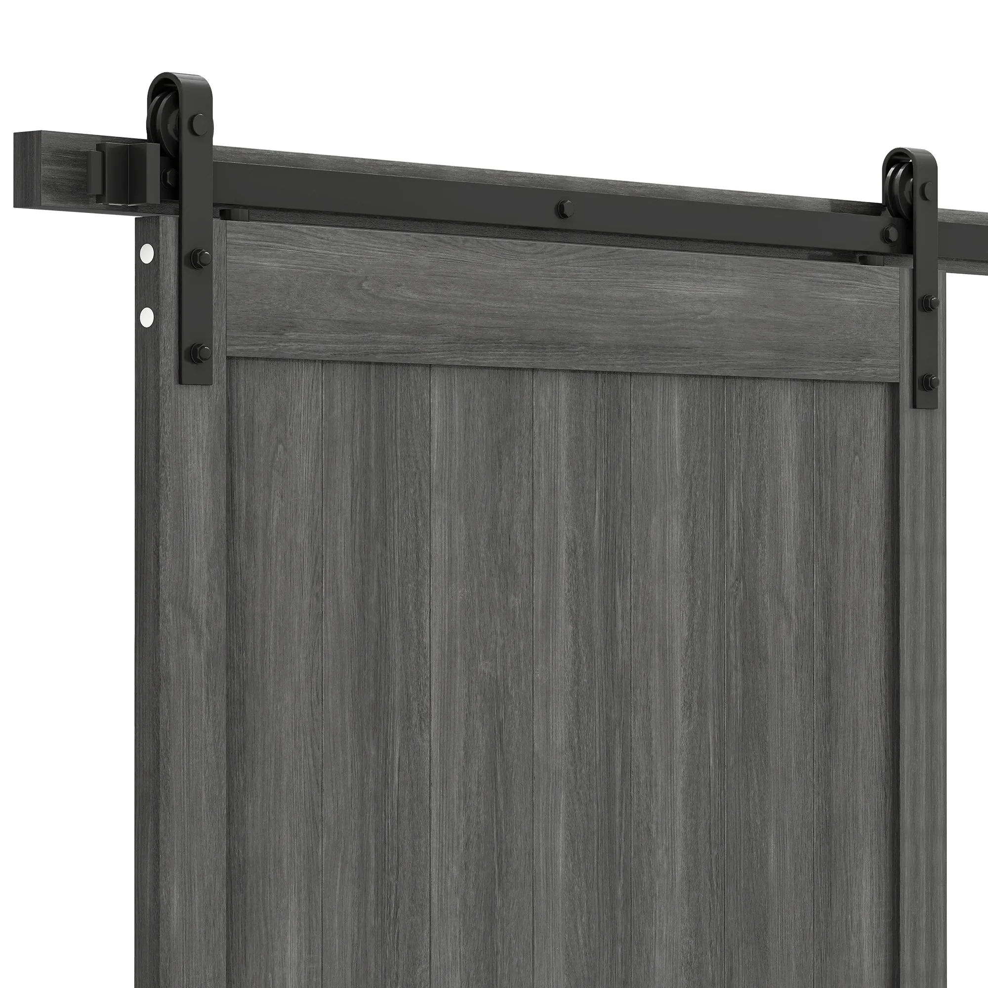 Uforic Sliding Barn Door With Hardware Kit, 48 x 84 in, Gray - Image 10 Uforic Sliding Barn Door With Hardware Kit, 48 x 84 in, Gray - Image 10