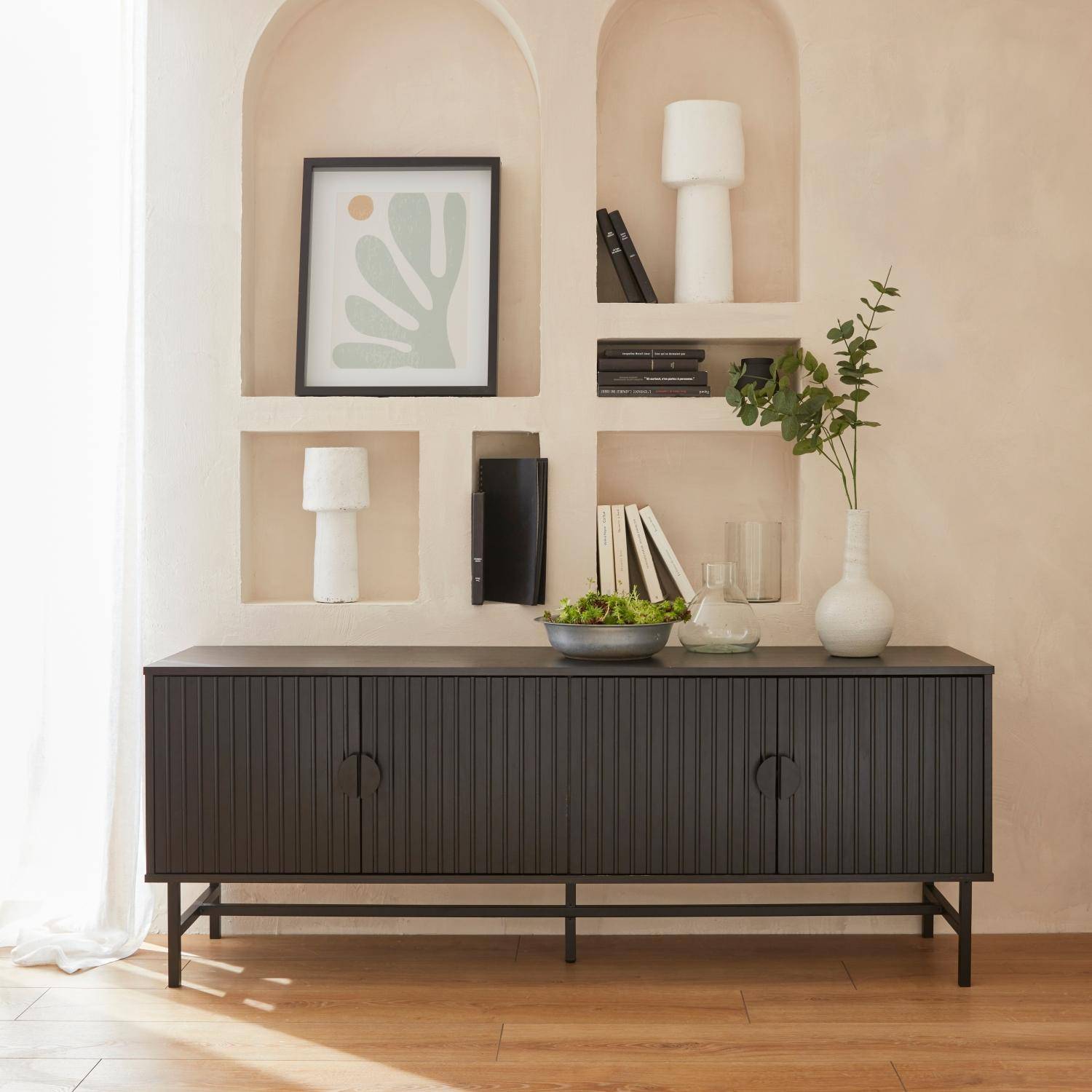Bazalt - Mueble TV con efecto madera, 160cm
