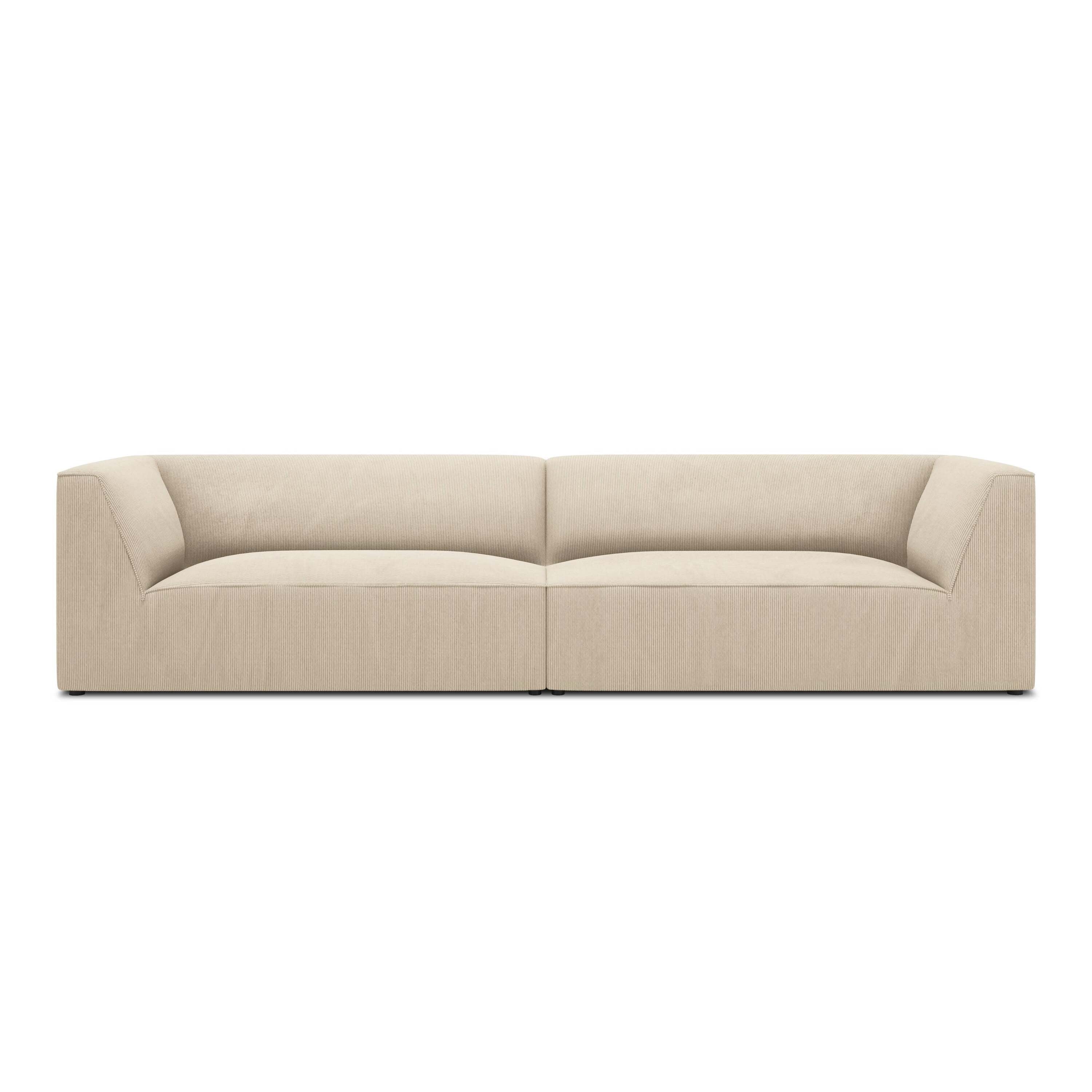 Windsor & Co Sao 4-zitsbank - Ribstof - Lichtbeige