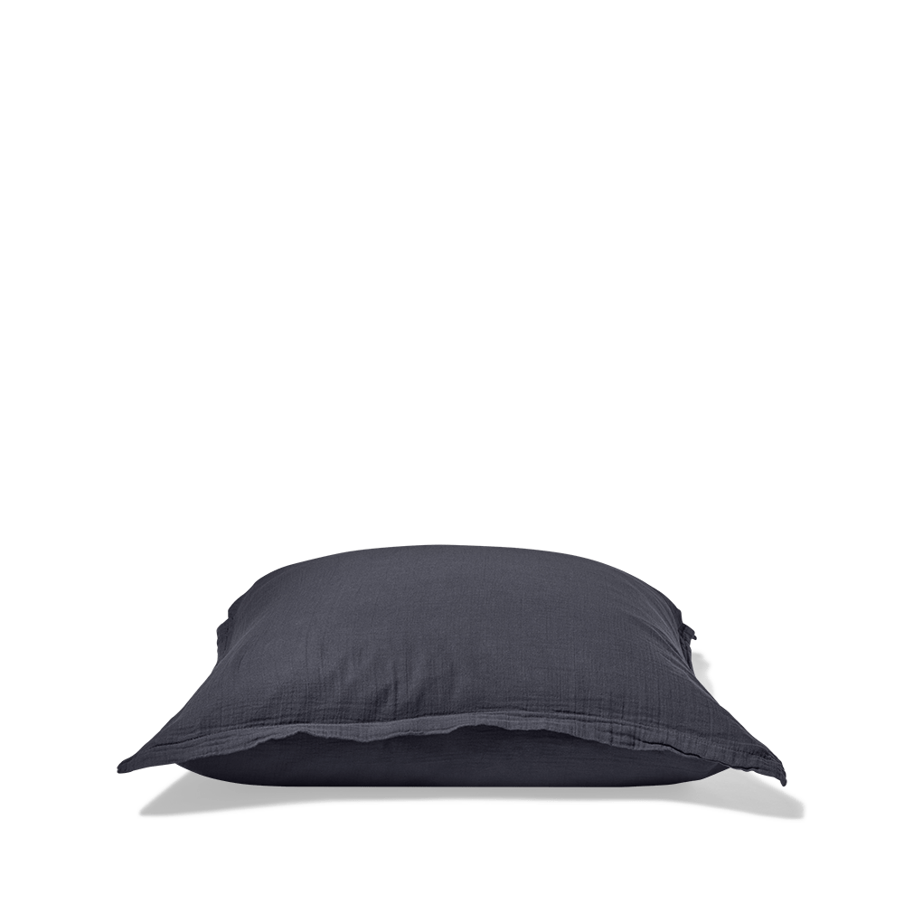 Taie d'oreiller en gaze de coton - Gris Fusain