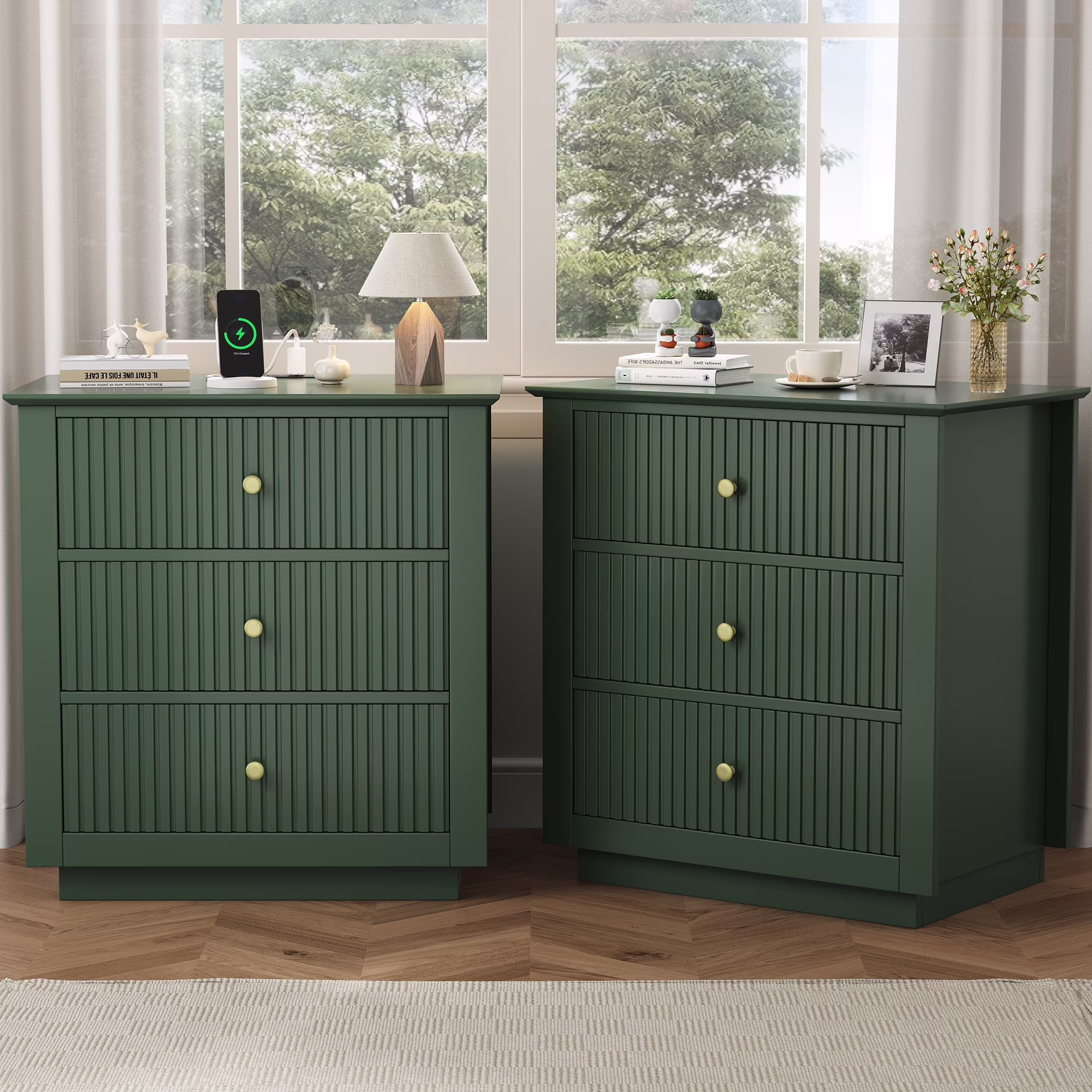 IDEALSOUL Nightstand Set of 2, 24
