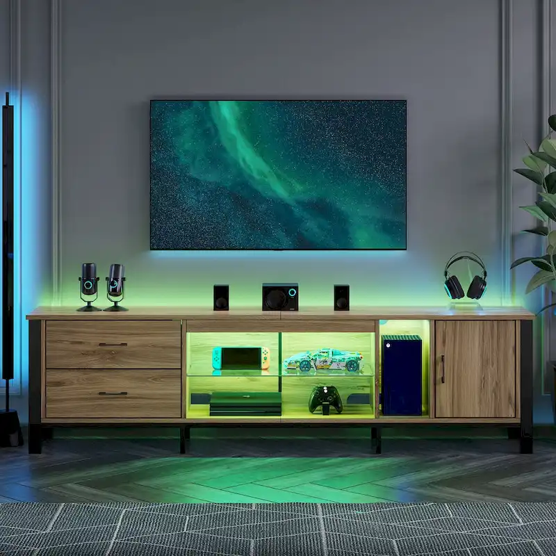 Contemporary 80-Inch TV Stand for 75/80/85 Inch TVs with 2 Drawers