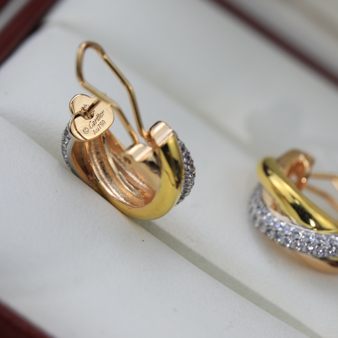 Cartier Mixed 3 Metal Color Trinity Earrings - Original Replica Club