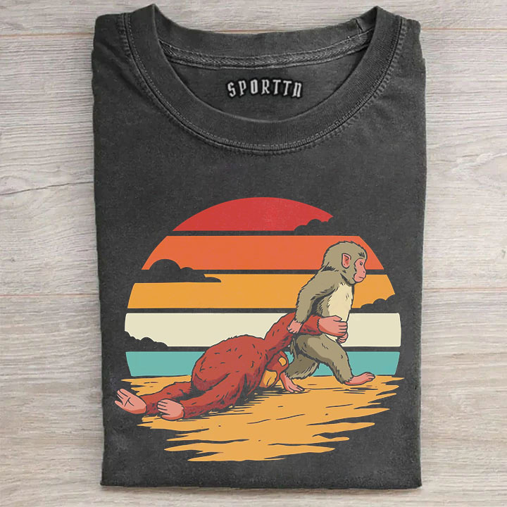 Punch-kun Monkey Meme Graphic T-shirt