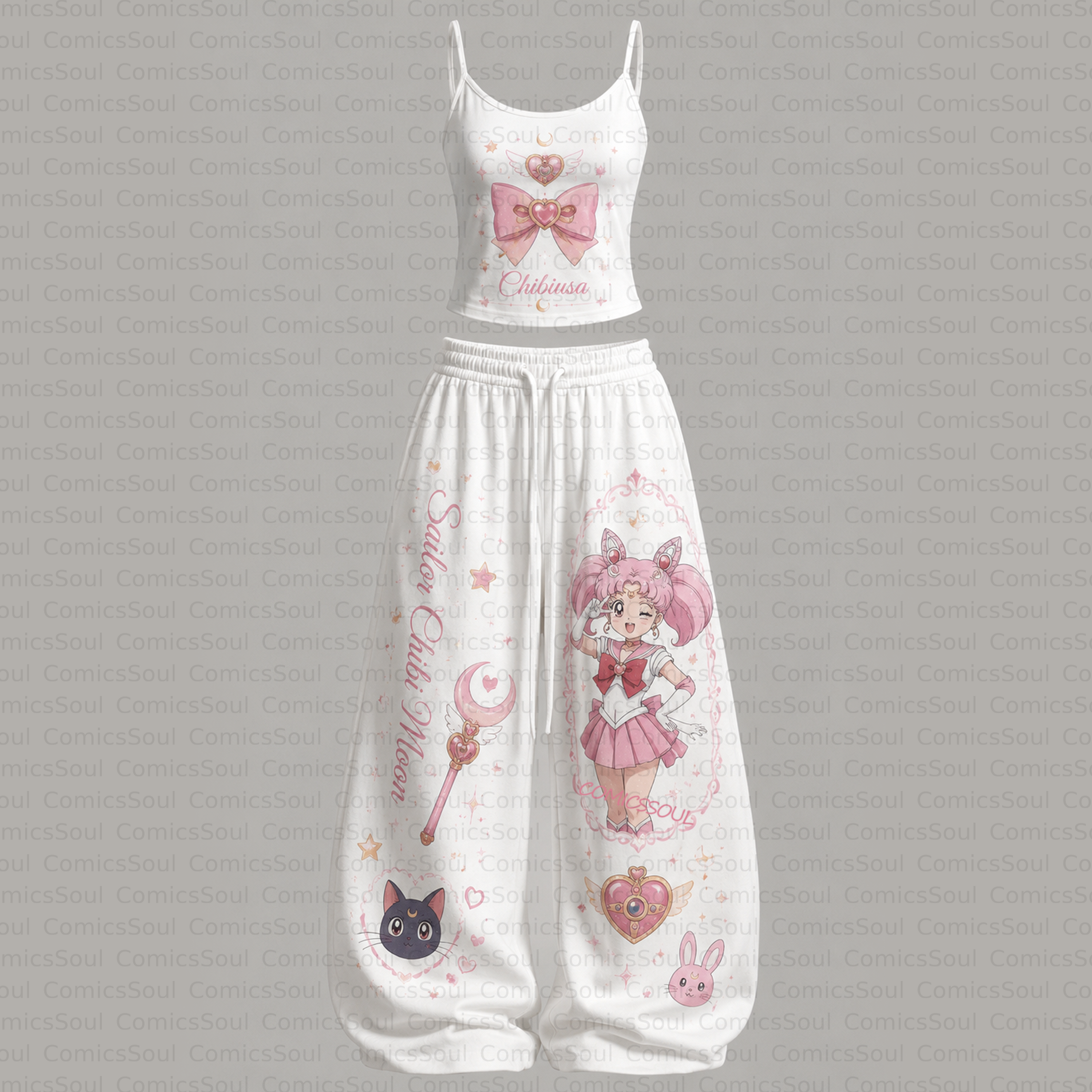 Sailor Moon Top & Elasticated Trousers Two-Piece Set