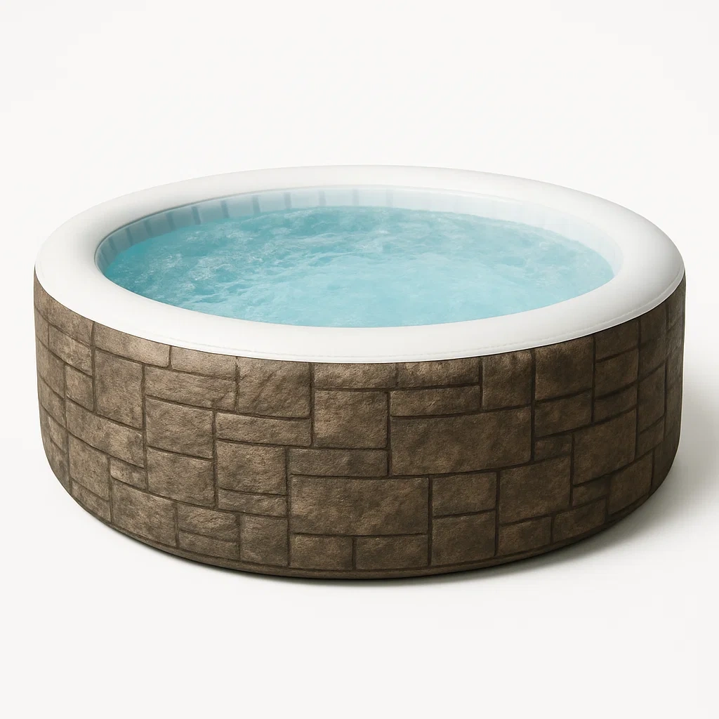 Spas hinchables, 150x150x71 cm, 4 personas, redondo, color piedra/blanco OqdGObk330ZG