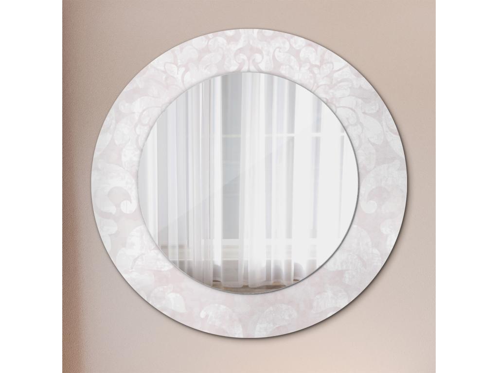 Espejo redondo decorativo - textura rococó - 50 cm