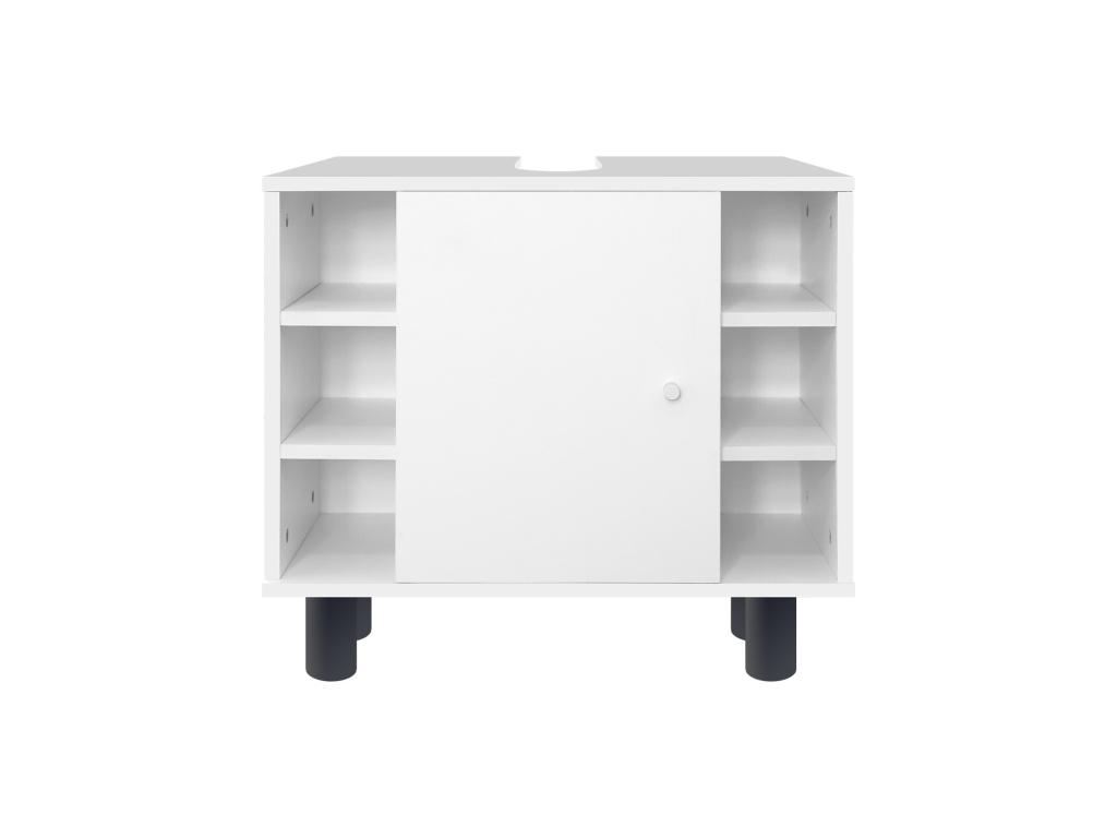 Armario bajo lavabo blanco 1 puerta 6 estantes 60x54x32 cm Cozetiq