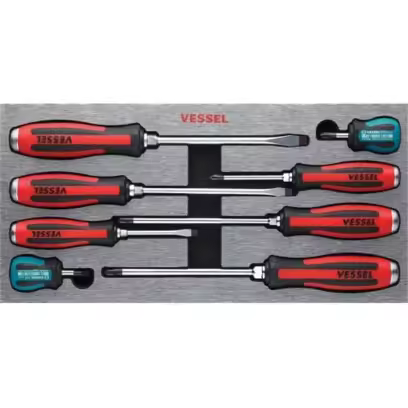 Vessel Mega Tang Thru Screwdriver - 8 Piece