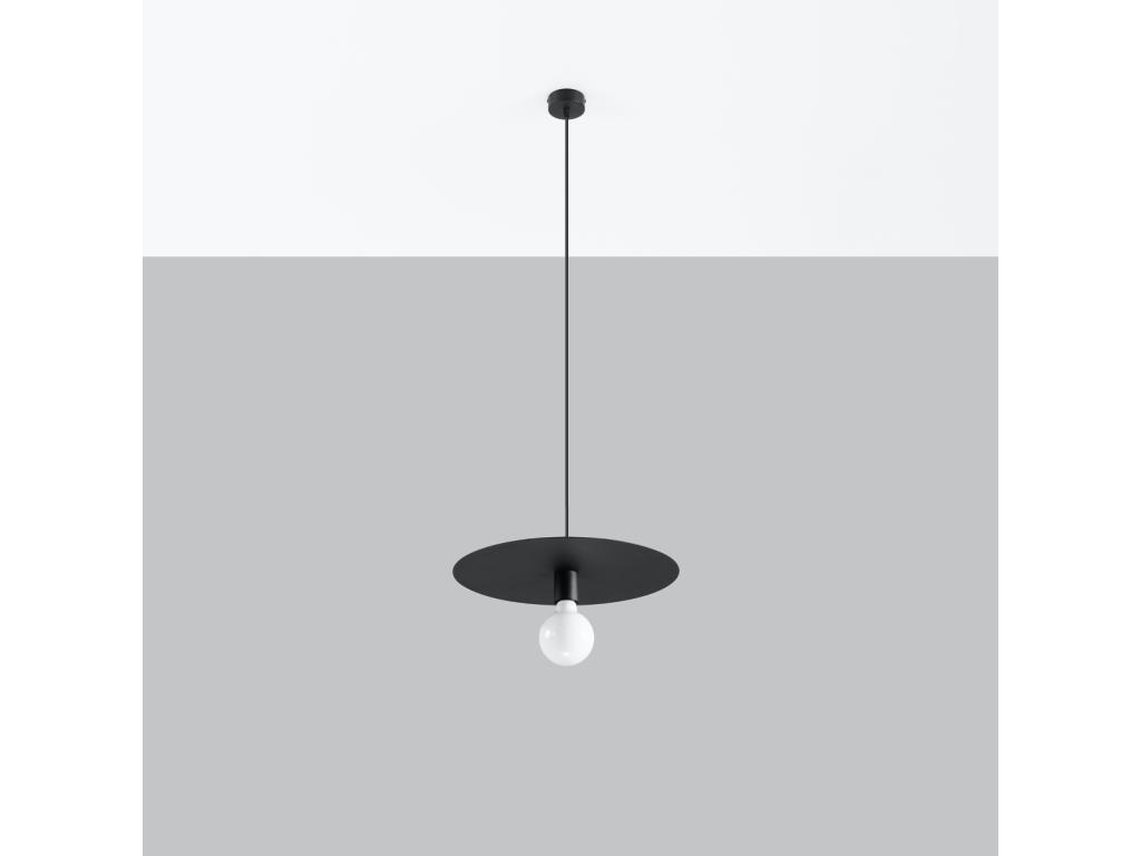 Lámparas colgantes Flavio moderno de acero - 1 fuentes luminosas - L.40 x A.105 cm - negro