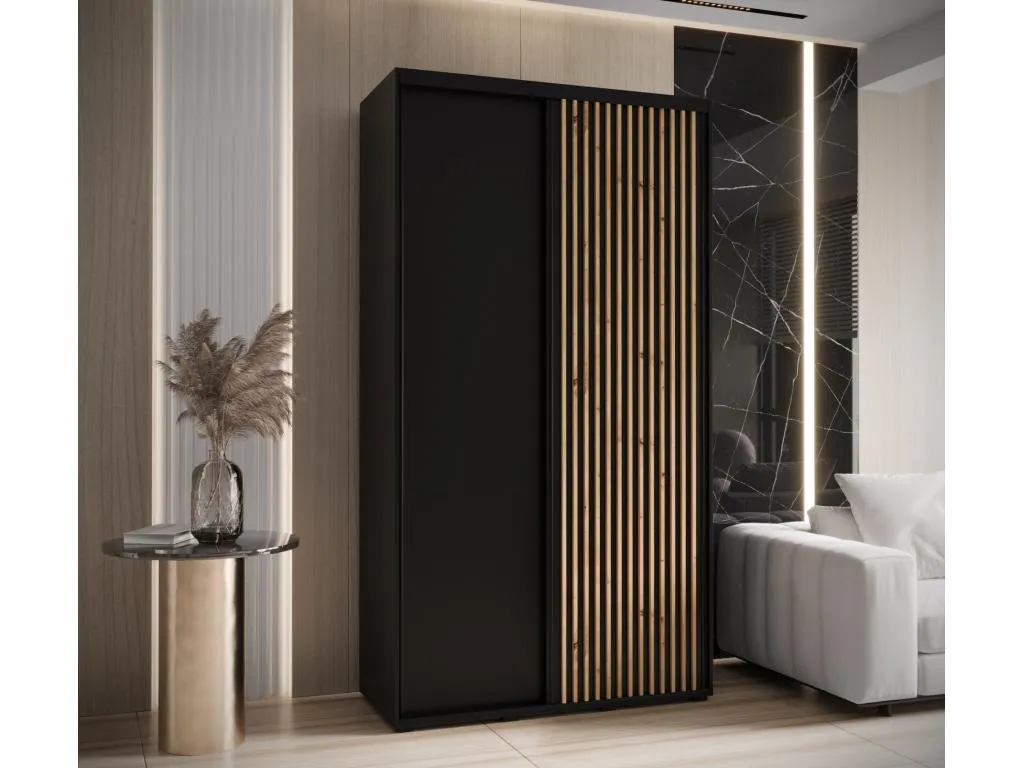 ARMARIO Kavehomedeco 1 DE PUERTAS CORREDERAS 235.2/140/60 2 puertas (negro/negro) AJJR41019