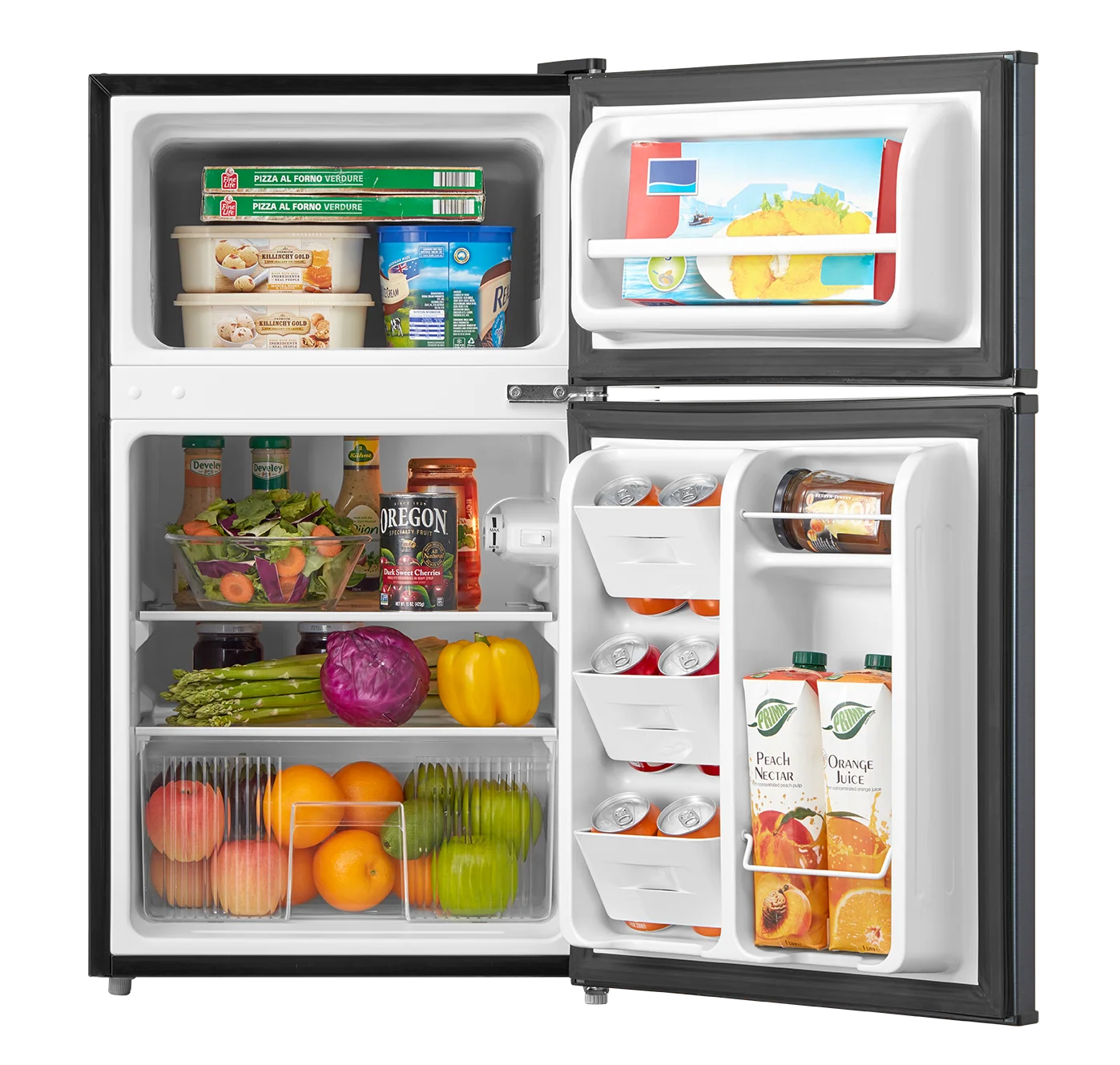 Arctic King 3.2 Cu ft Two Door Mini Fridge with Freezer, Stainless Steel, E-Star - Image 4
