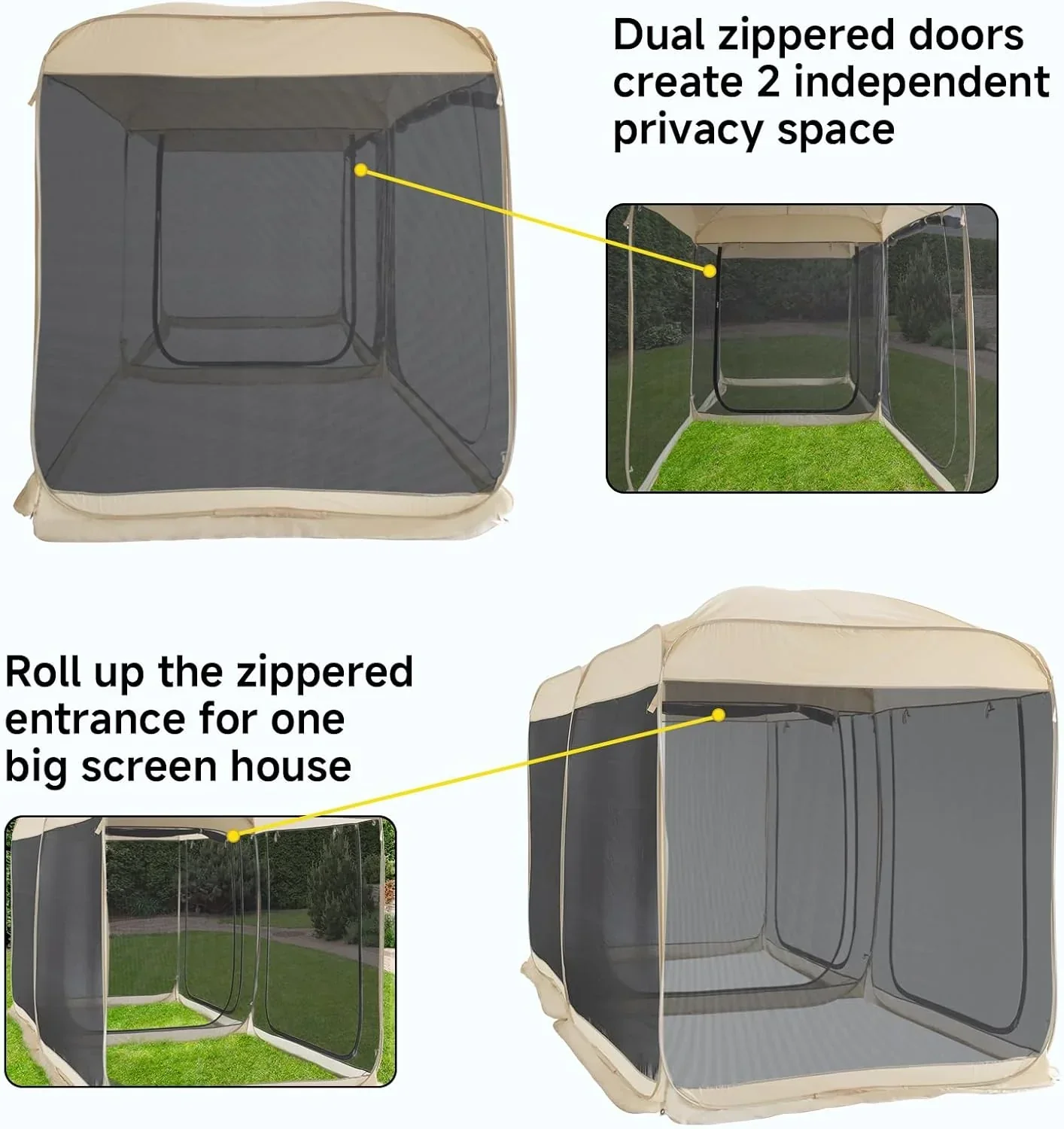 Screen gazebo sleeps 6-10-15 people Igloo-style canopy tent mosquito net on the sides Perfect