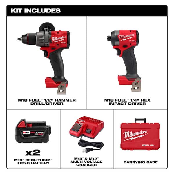 M18 FUEL 18-Volt Lithium-Ion Brushless Cordless Hammer Drill/HACKZALL/Impact Driver Combo Kit 3-Tool with (4) Batteries