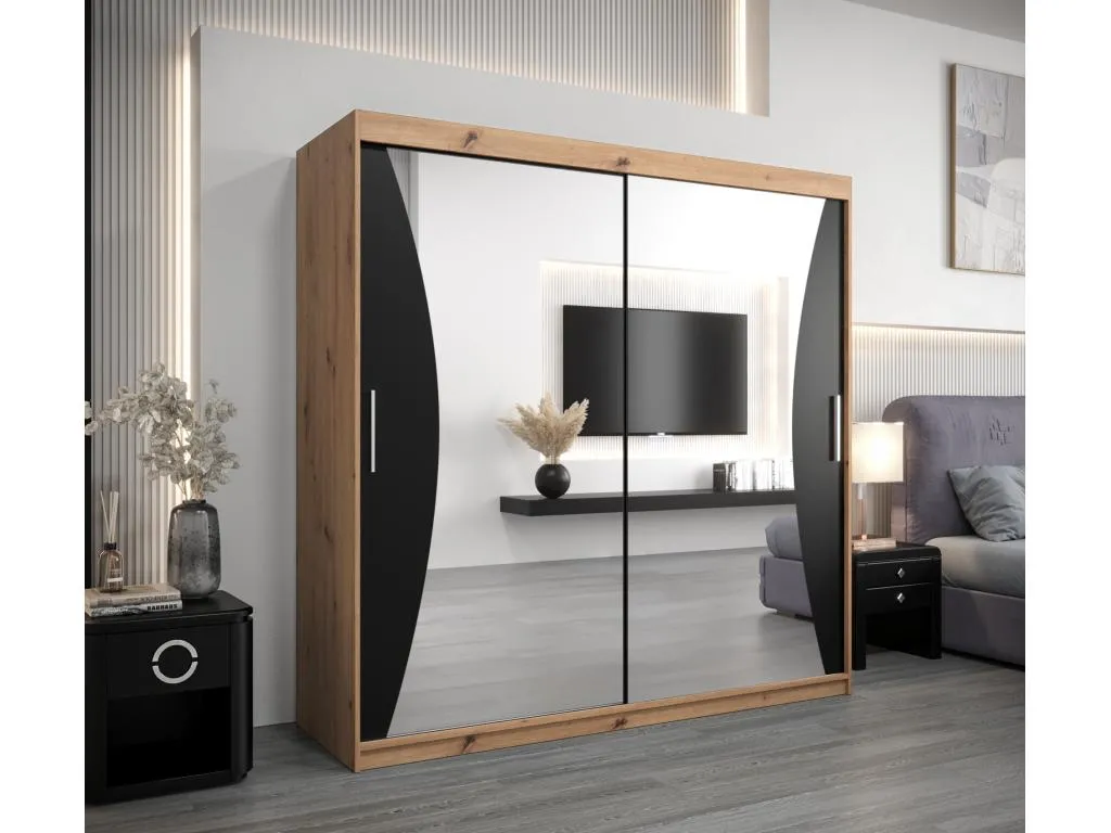 ARMARIO Andreuworldcasa DE PUERTAS CORREDERAS 200/200/62 2 puertas (artisan/negro)