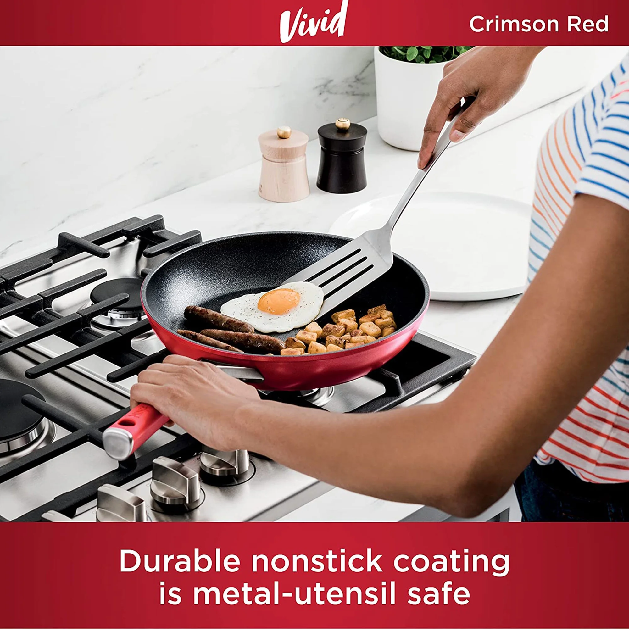 Ninja Foodi NeverStick Vivid Oven Safe 10 Piece Pots and Pans Cookware Set - Image 3