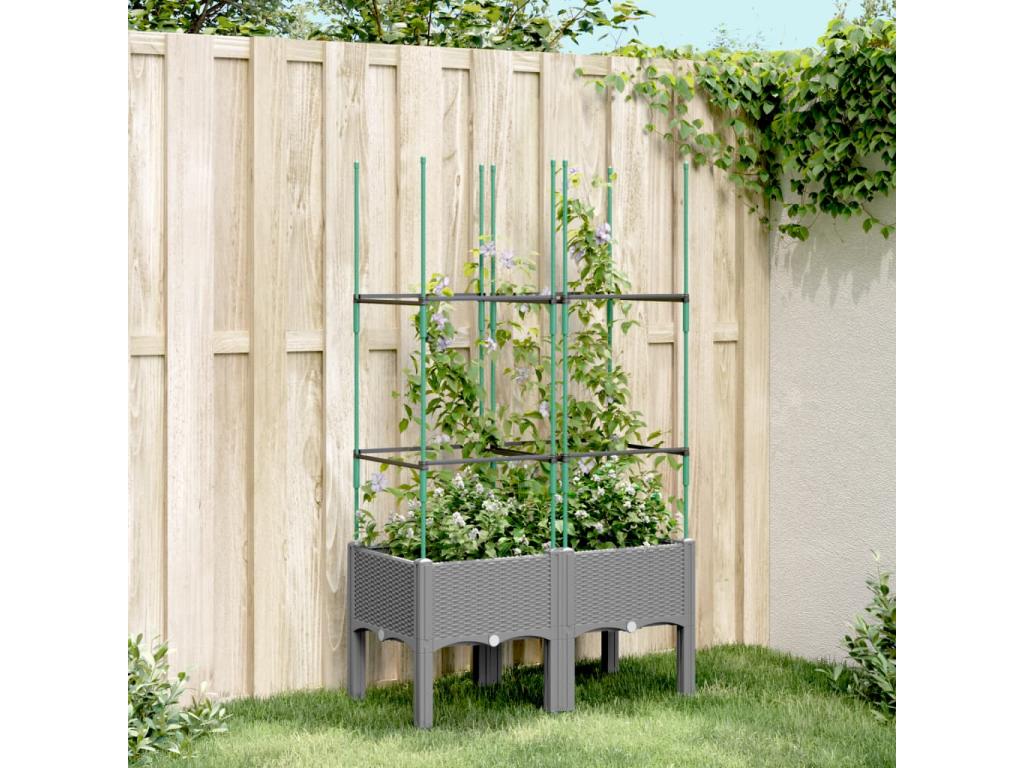 Con Decoratodo nrejado PP gris claro 80x40x142,5 cm