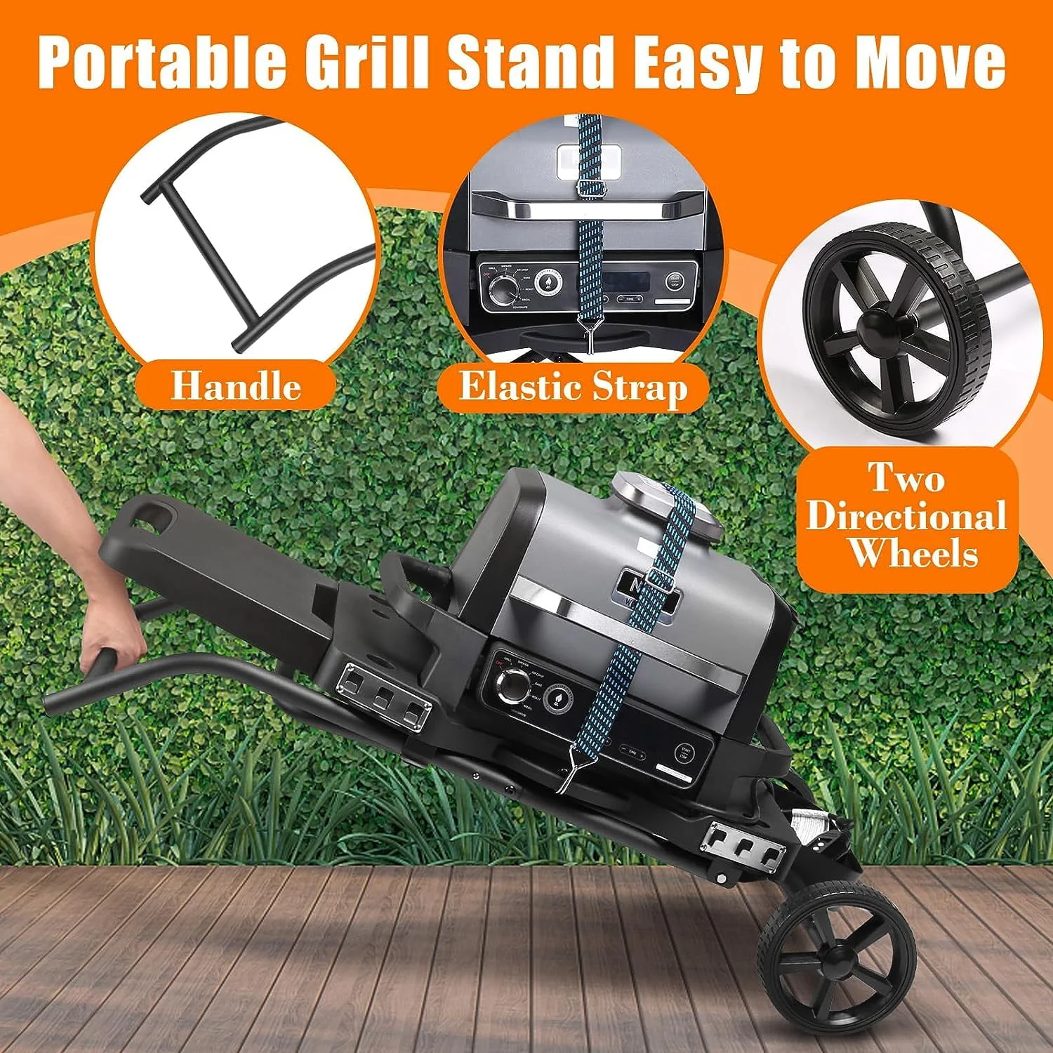 Hisencn Grill Stand for Ninja Woodfire Grill,Grill Cart,Collapsible Outdoor Grill Stand Fit for Ninja Woodfire Outdoor Grill(Ninja OG701),Traeger Ranger,Pit Boss 10697,10724,22" Blackstone Griddle - Image 10