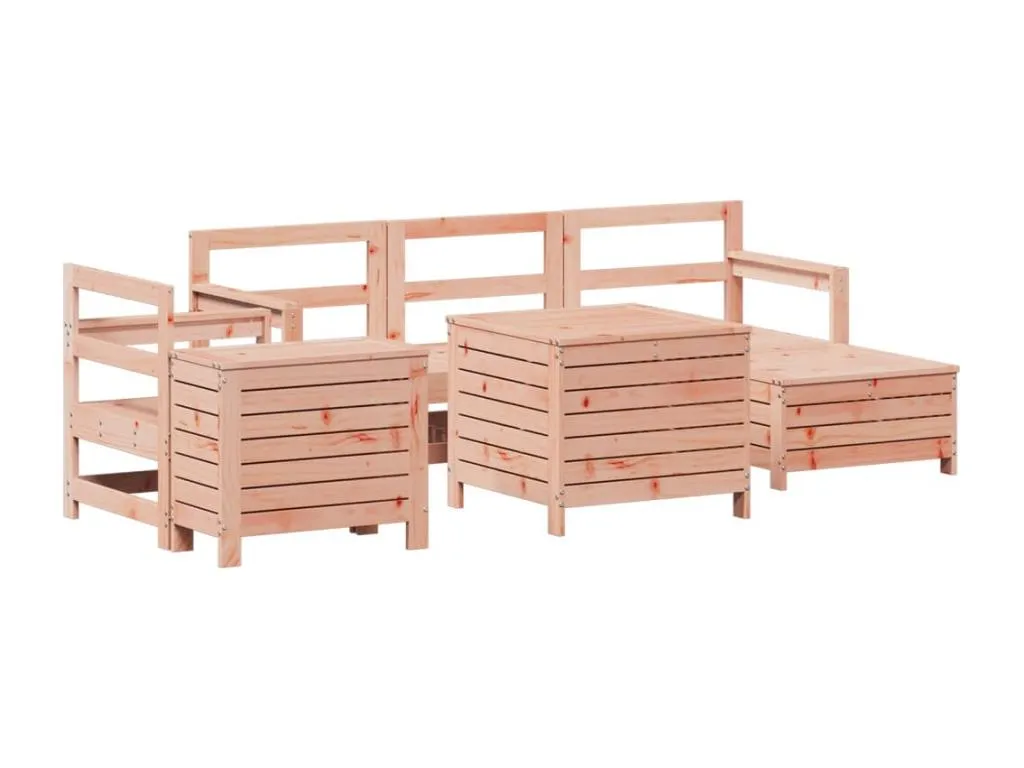 Francomuebleses Juego de sofás de jardín 7 pzas Francomuebleses maciza de Francomuebleses Marrón