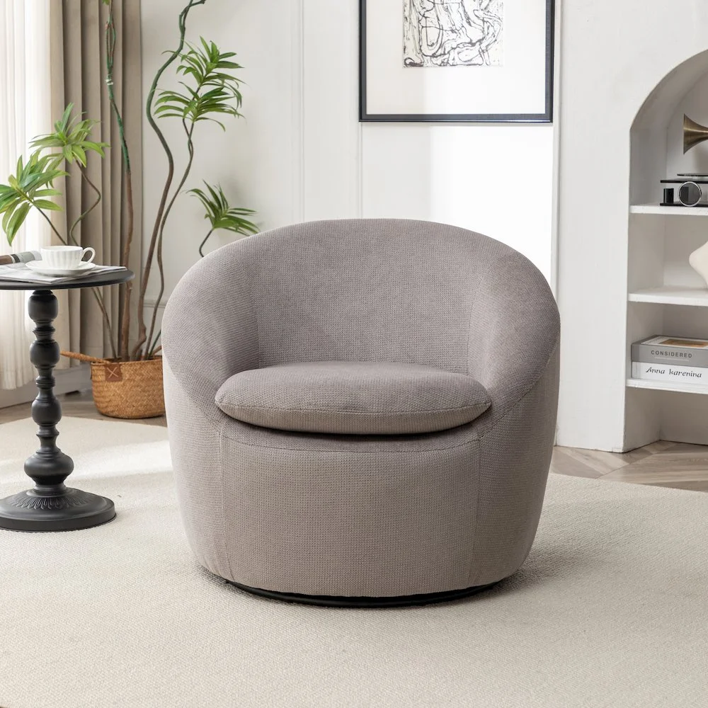 Roundhill Furniture Winnie Modern Barrel Chair, 360- Swivel - Image 28